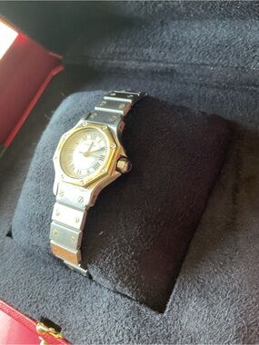 Cartier Two-Tone Silver and 18k Gold Santos Women's Watch